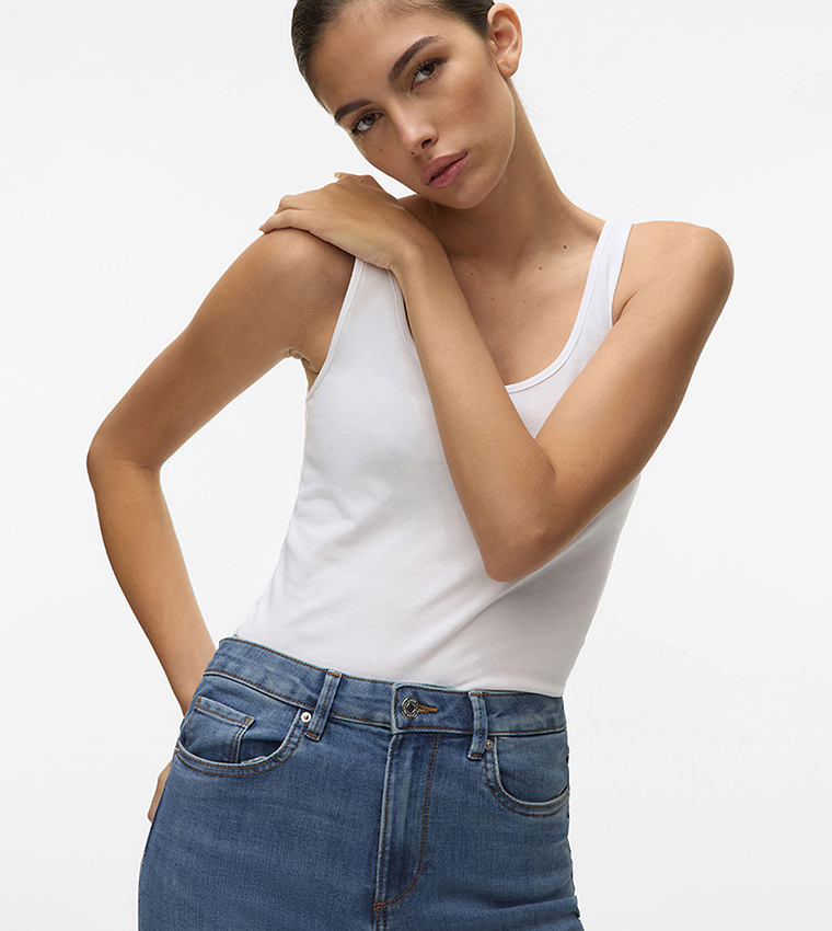 Solid Soft Scoop Neck Tank Top