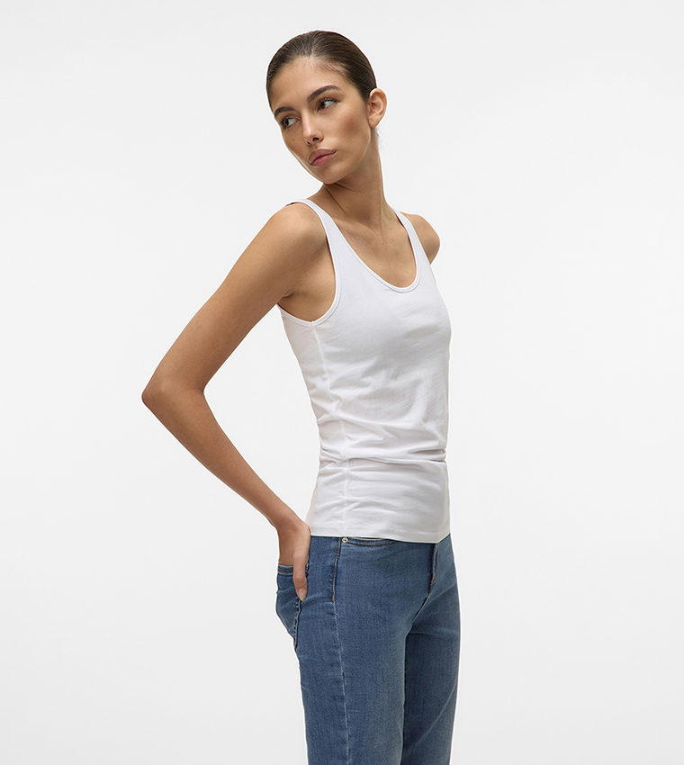 Solid Soft Scoop Neck Tank Top