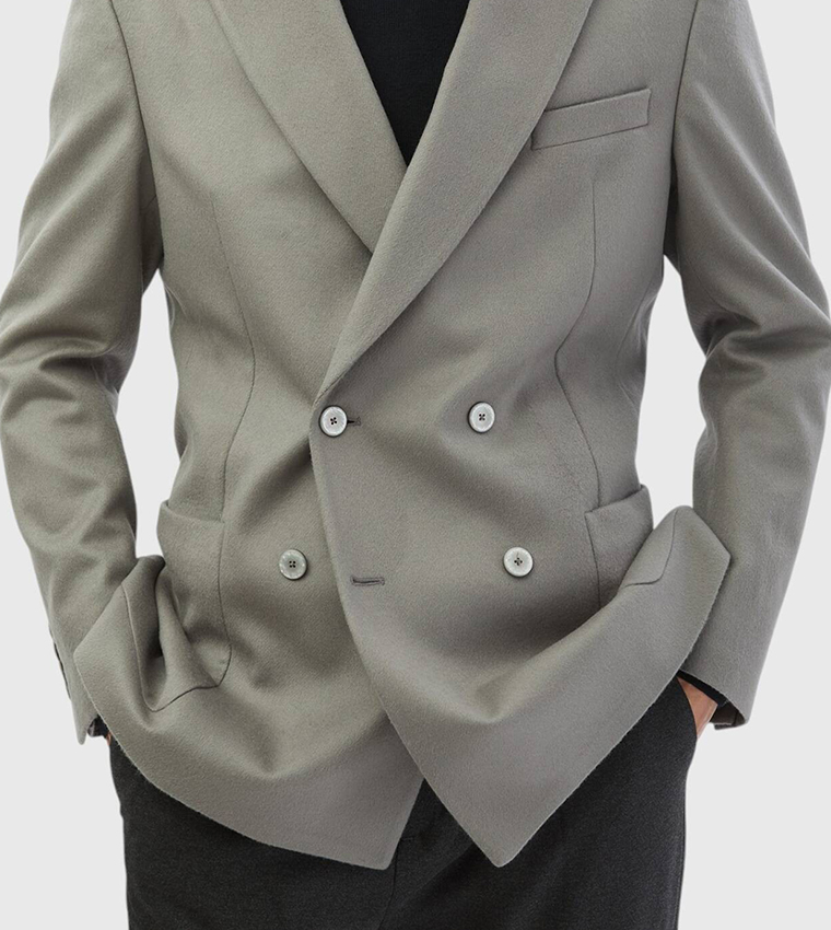 Solid Comfort Fit Wool Blazer