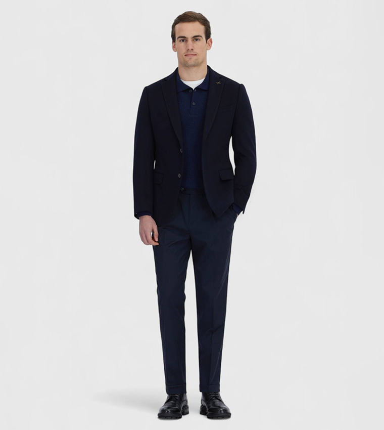 Solid Regular Fit Cashmere Blazer