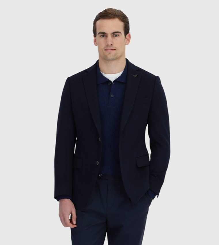 Solid Regular Fit Cashmere Blazer