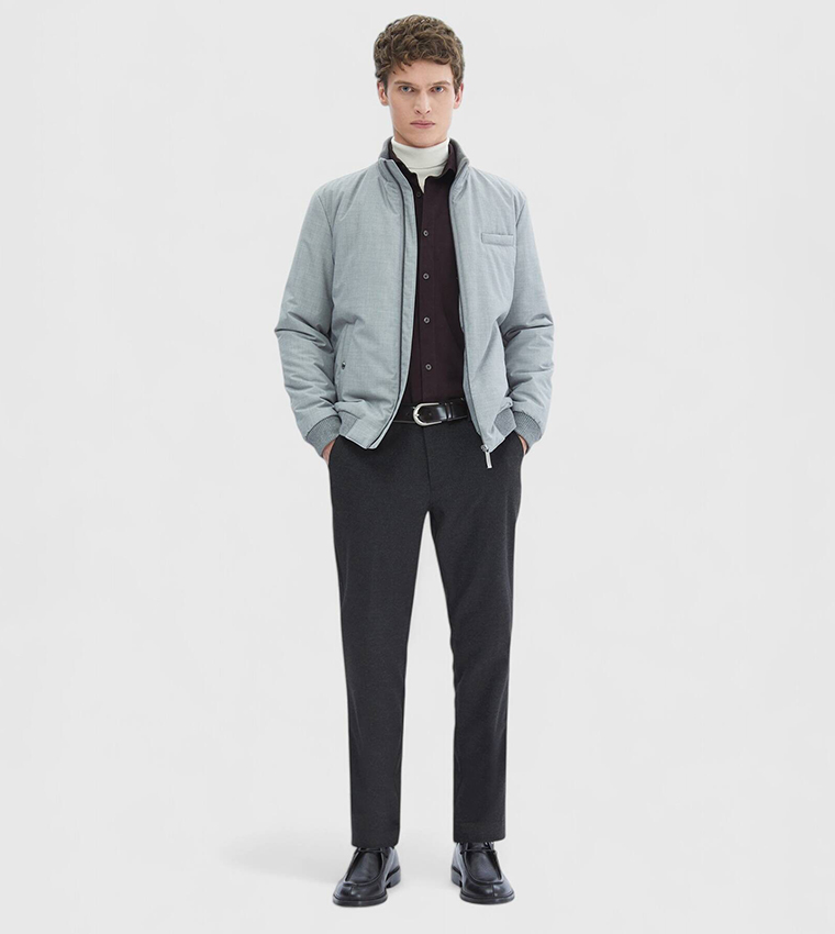 Solid Regular Fit Turtleneck Jacket