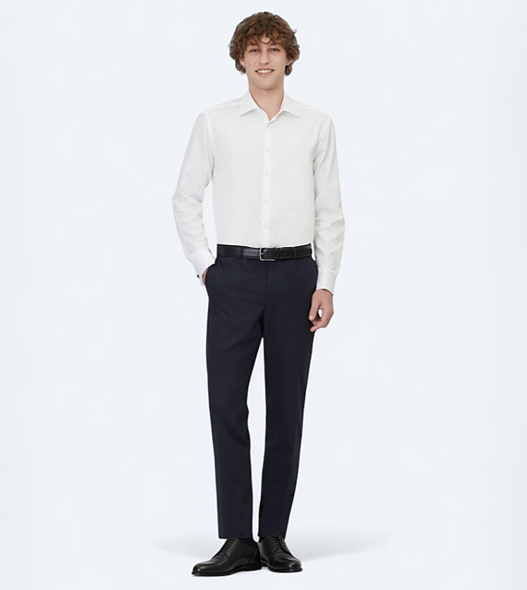Solid Long Sleeves Regular Fit Cotton Shirt
