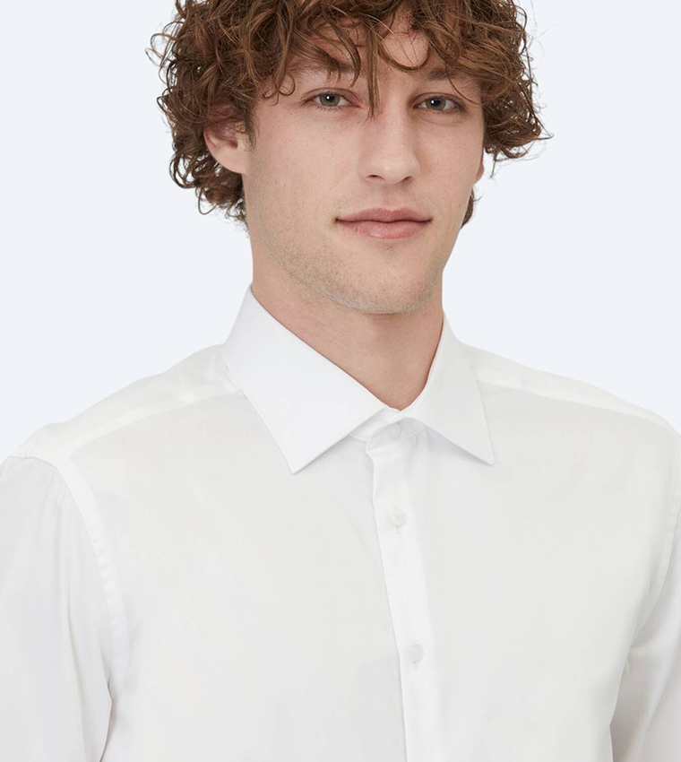 Solid Long Sleeves Regular Fit Cotton Shirt
