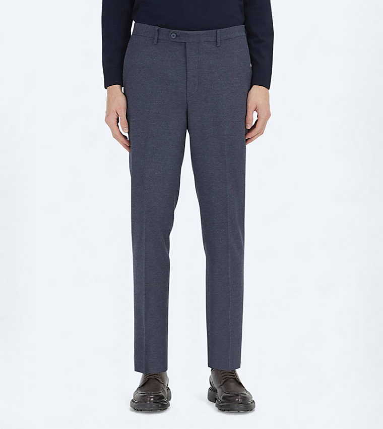 Solid Slim Fit Classical Trousers