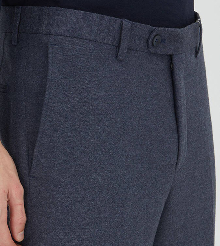 Solid Slim Fit Classical Trousers