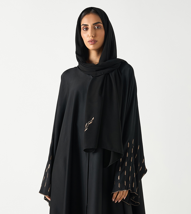 اتش ام  عباية - أسود Abayas