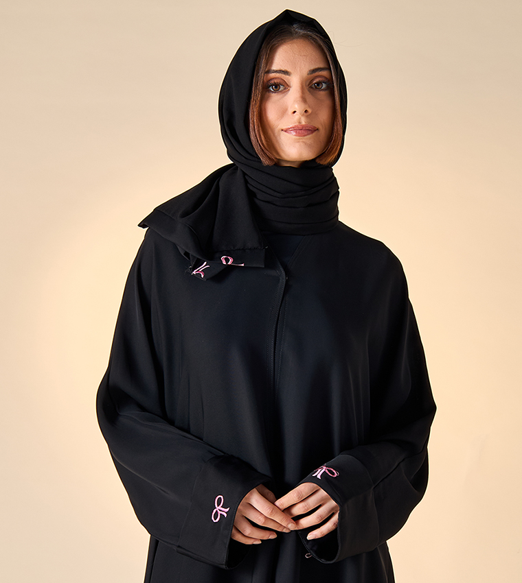 اتش ام  عباية - أسود Abayas
