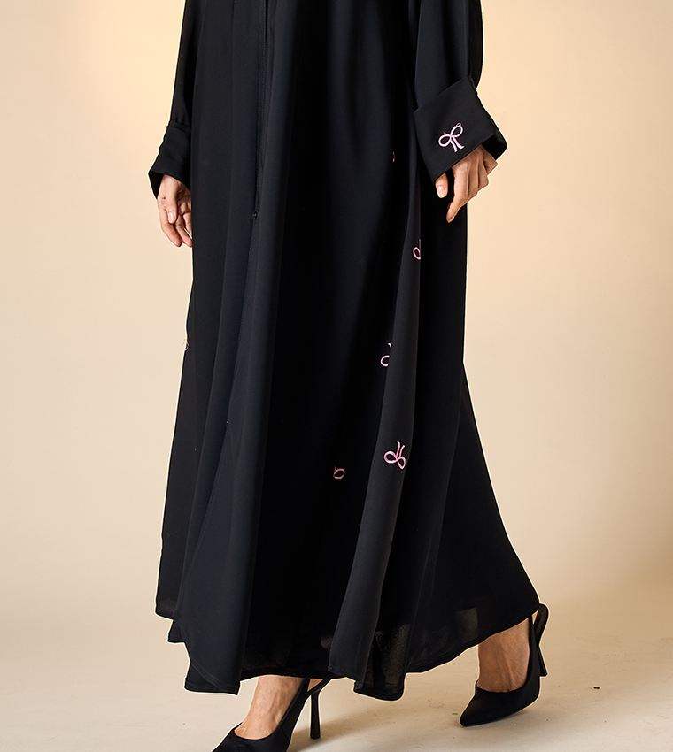 اتش ام  عباية - أسود Abayas
