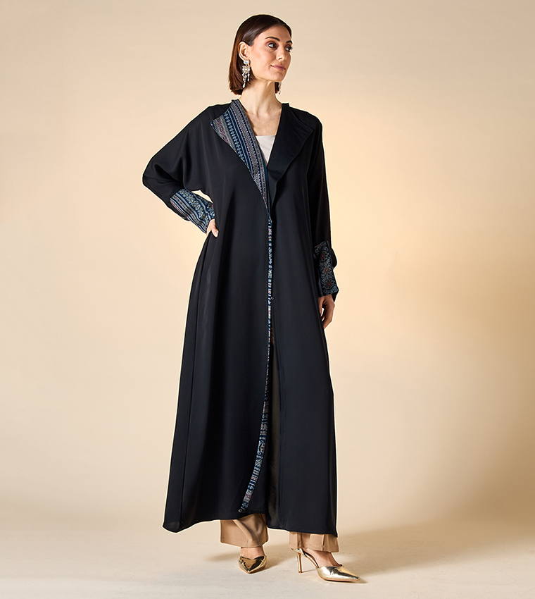 اتش ام  عباية - أسود Abayas