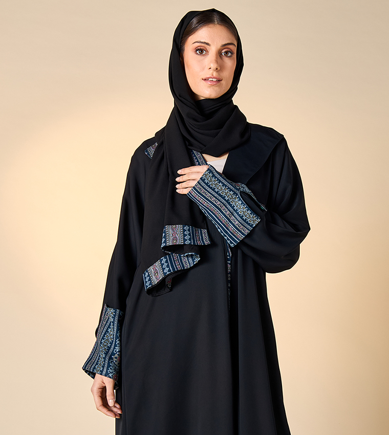 اتش ام  عباية - أسود Abayas