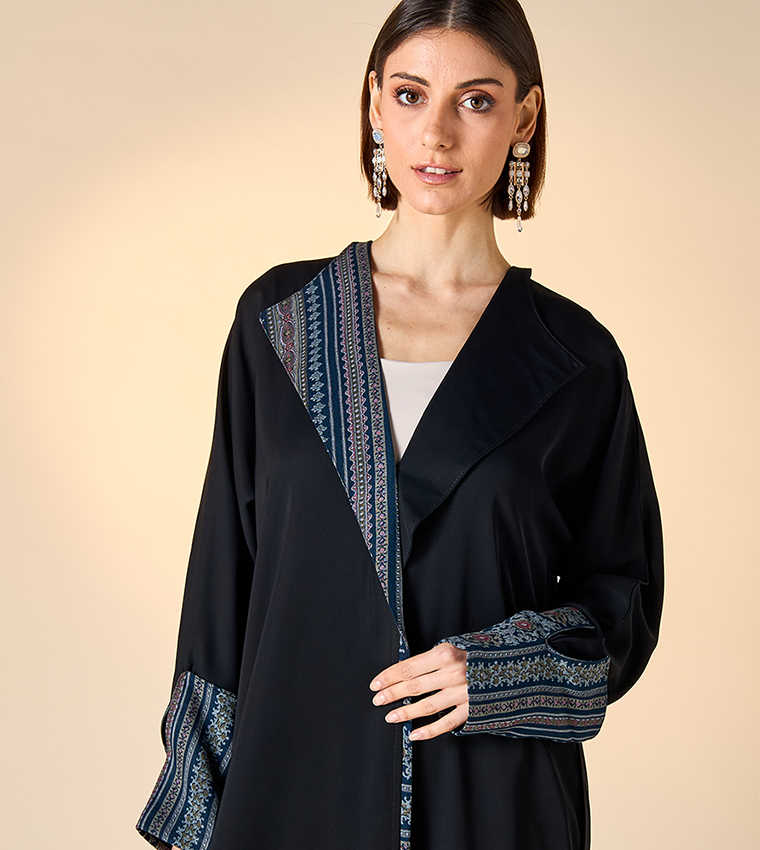 اتش ام  عباية - أسود Abayas