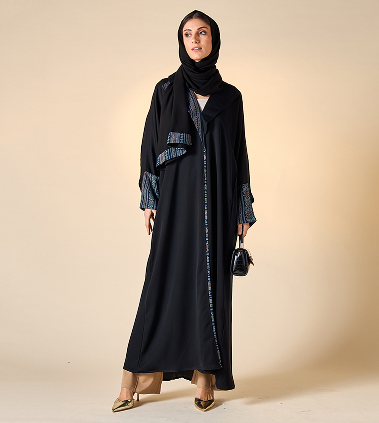 اتش ام  عباية - أسود Abayas