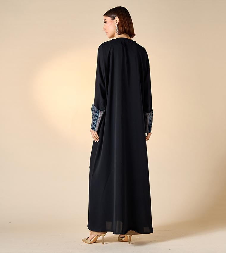 اتش ام  عباية - أسود Abayas