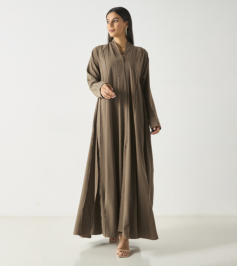 Textured Flowy Flared Abaya