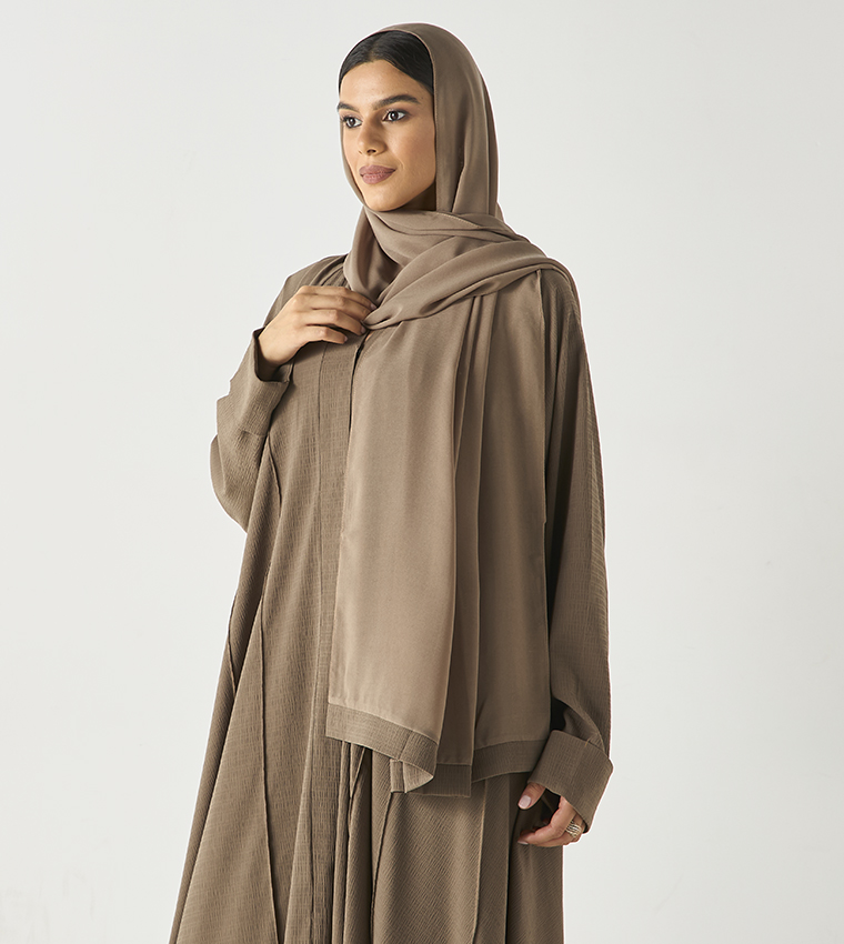 Textured Flowy Flared Abaya