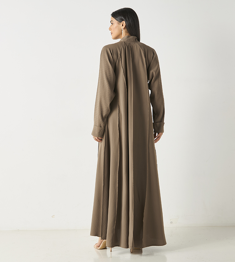 Textured Flowy Flared Abaya