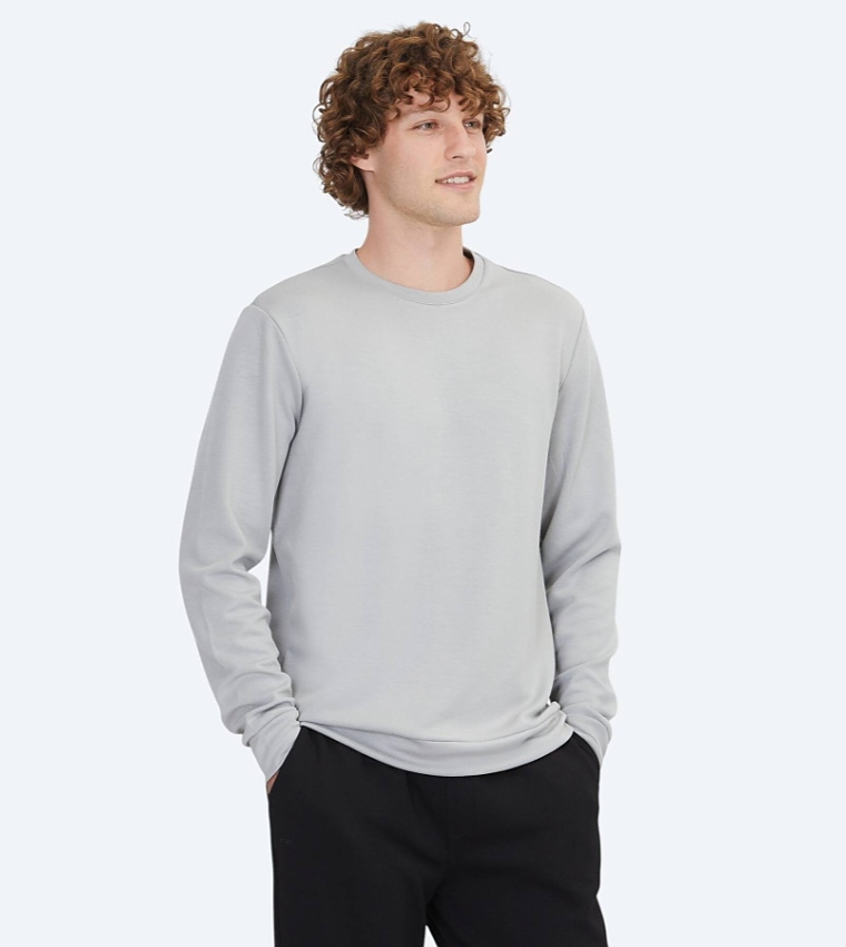 Solid Crew Neck Sweatshirt