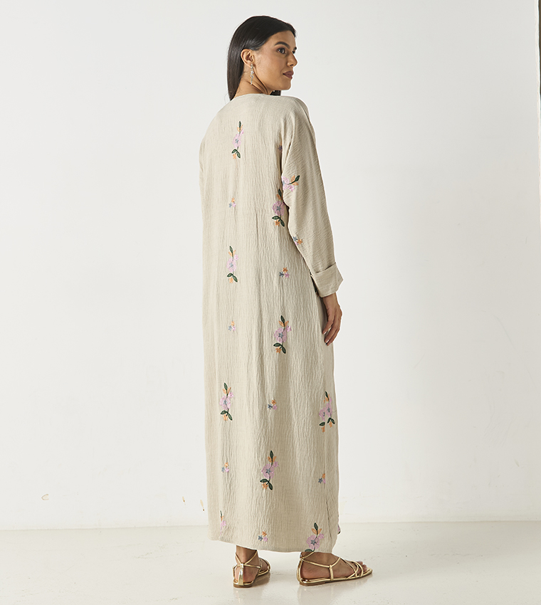 Embroidered Abaya with Hijab