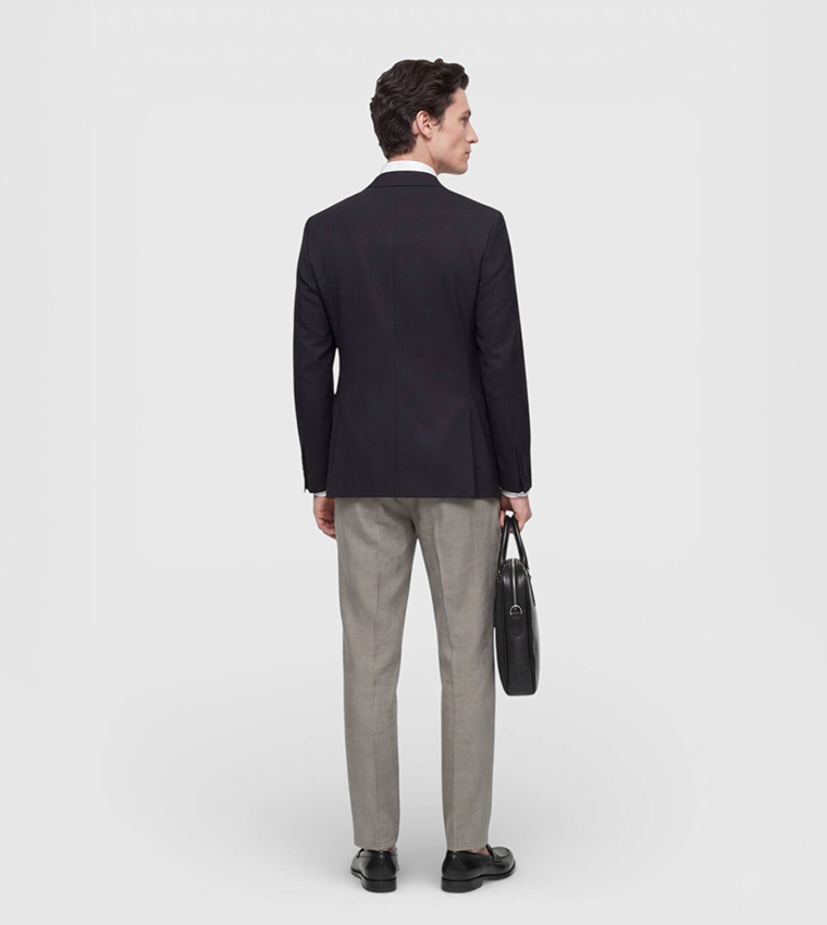 Solid Slim Fit Wool Blazer