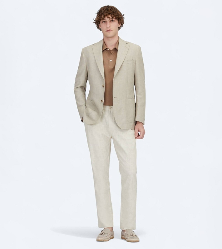 Solid Modern Fit Wool Blend Blazer
