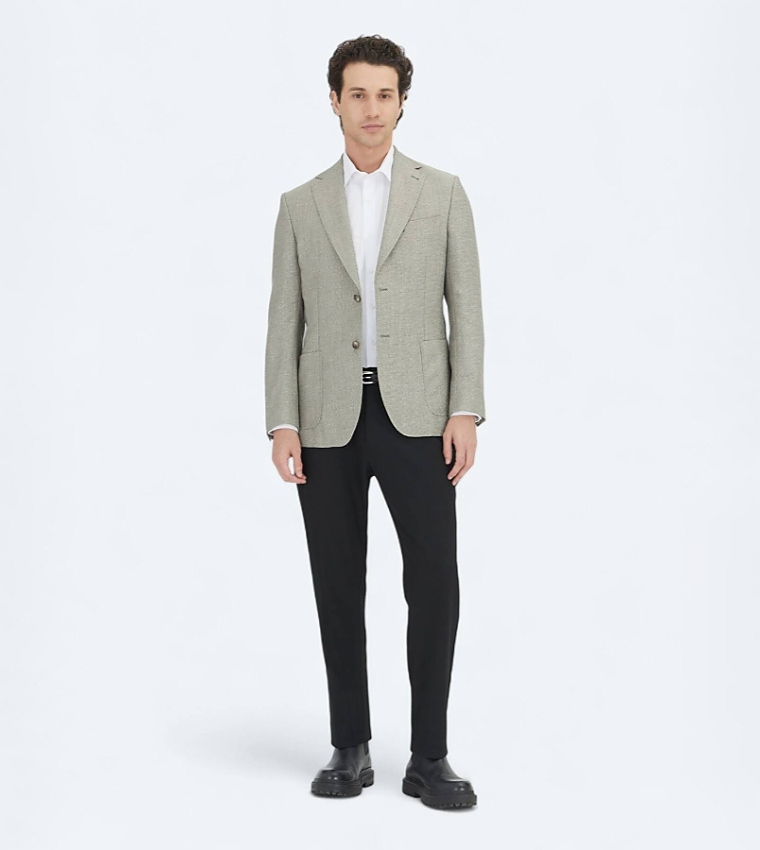 Solid Modern Fit Wool Blend Blazer
