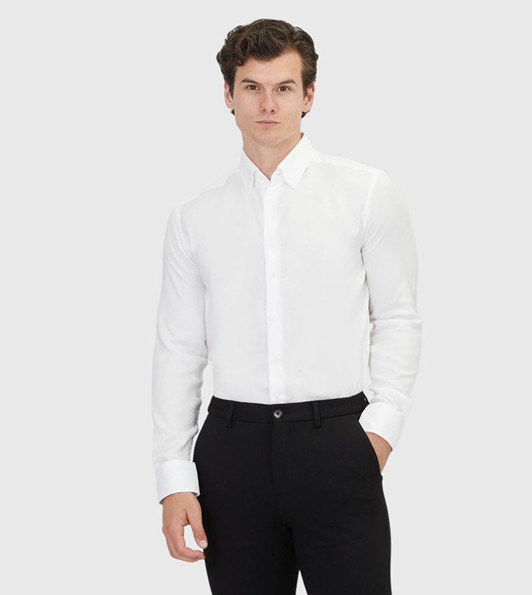Solid Classical Cotton Blended Shirt