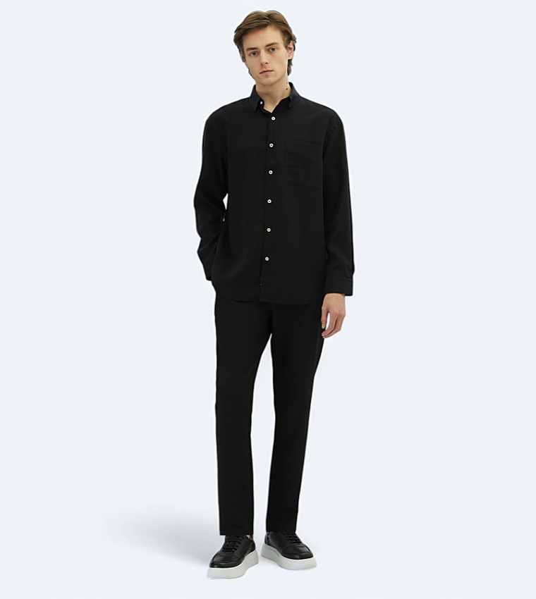 Solid Long Sleeves Oversized Shirt