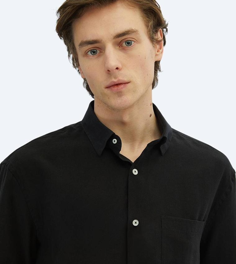 Solid Long Sleeves Oversized Shirt