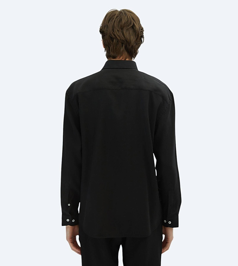 Solid Long Sleeves Oversized Shirt