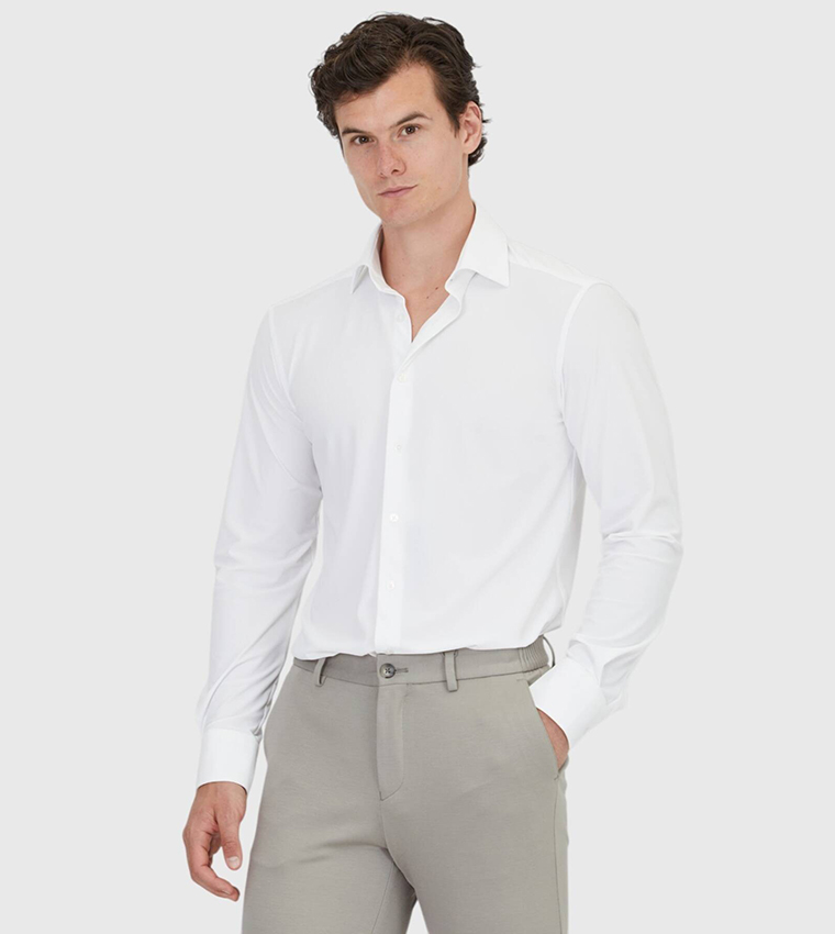 Solid Regular Fit Long Sleeves Classical Shirt