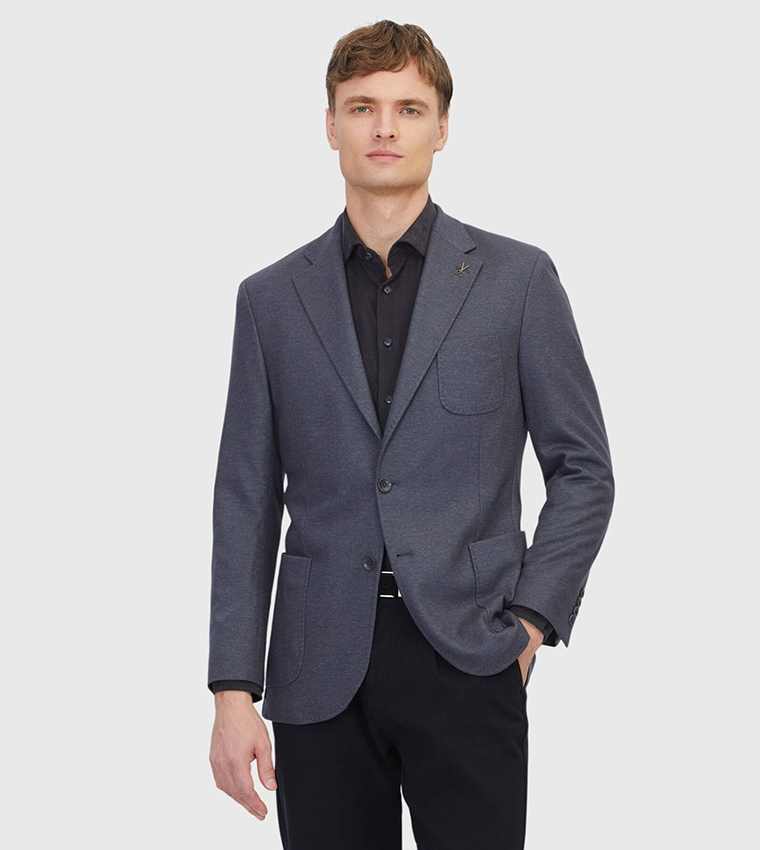 Solid Wool Blended Blazer