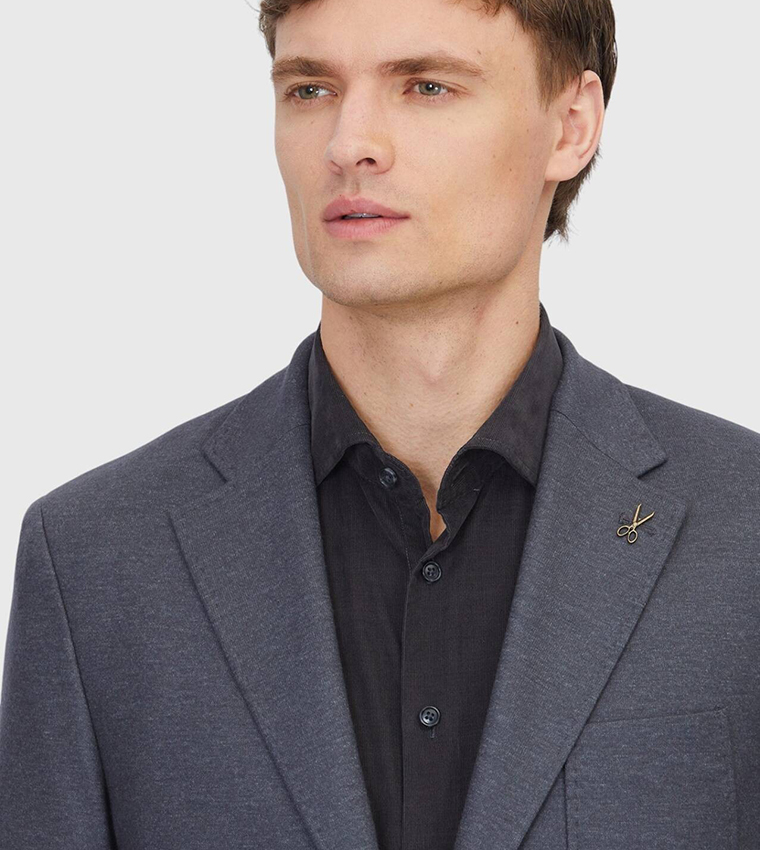 Solid Wool Blended Blazer