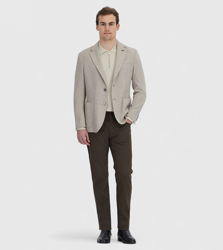 Solid Wool Blended Blazer