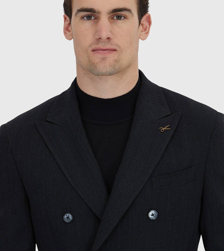 Patterned Zeroweight Slim Fit Wool Blended Blazer