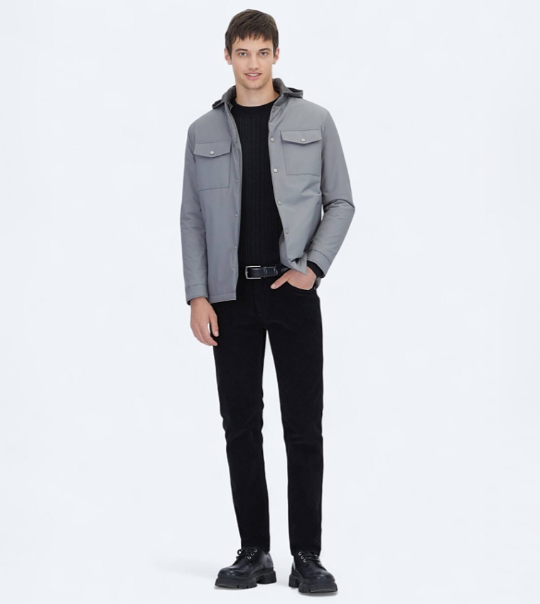 Solid Regular Fit Lightweight Jacket