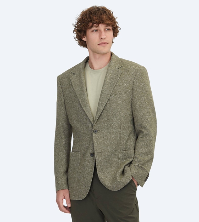 Solid Modern Fit Cotton Blend Blazer