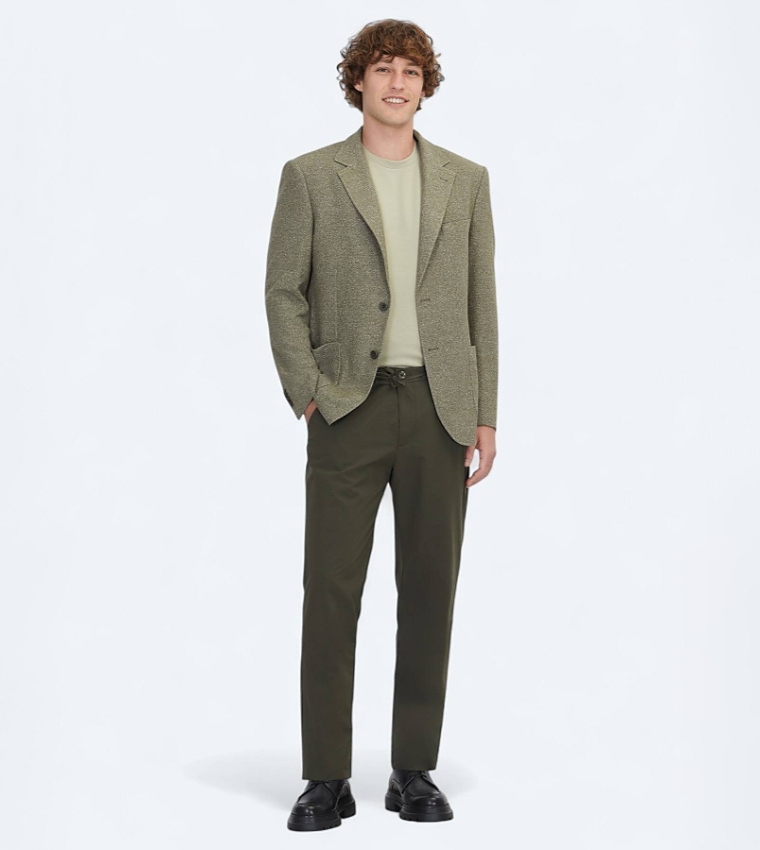 Solid Modern Fit Cotton Blend Blazer
