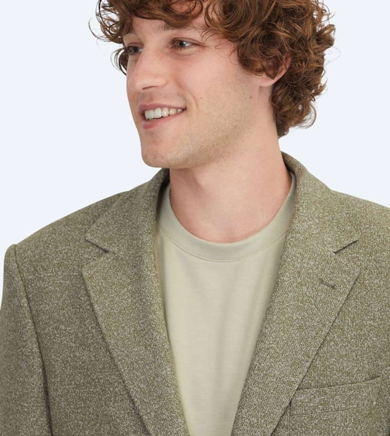 Solid Modern Fit Cotton Blend Blazer