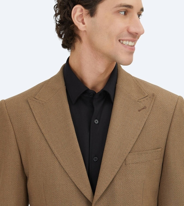 Patterned Single Breasted Blazer