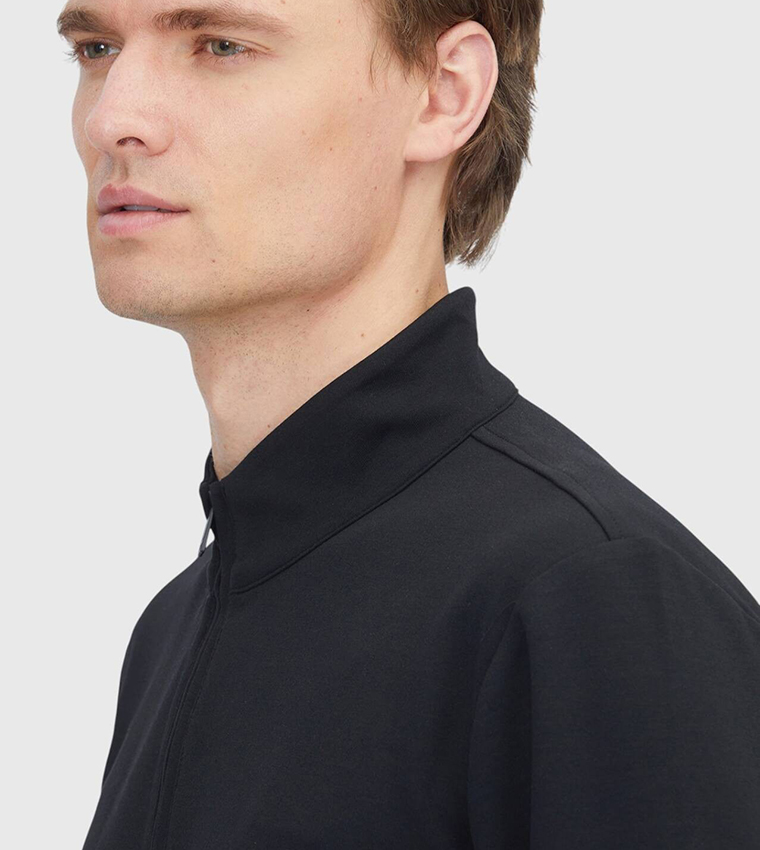 Solid Half-Zip Long Sleeves Sweater