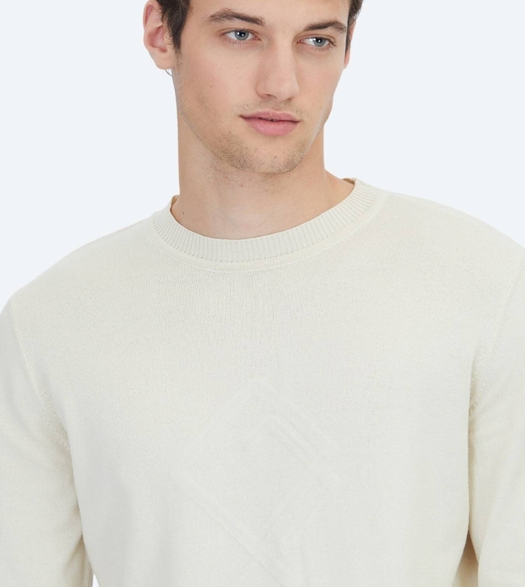 Solid Crew Neck Knit Sweater