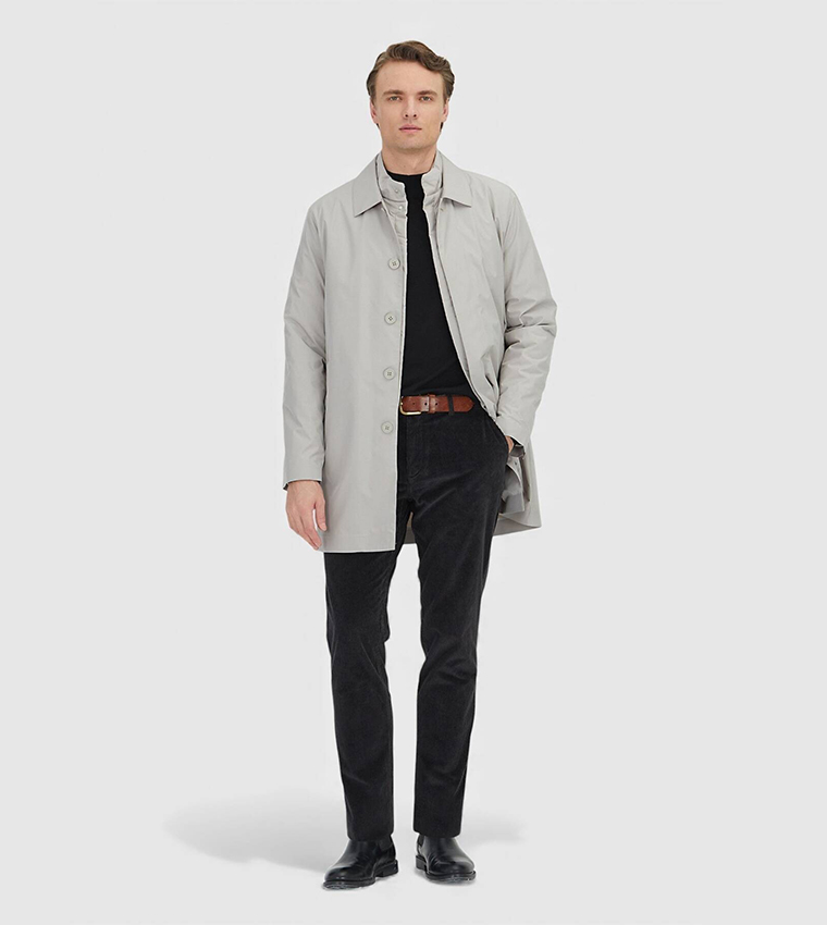 Regular Fit Collared Rain Coat