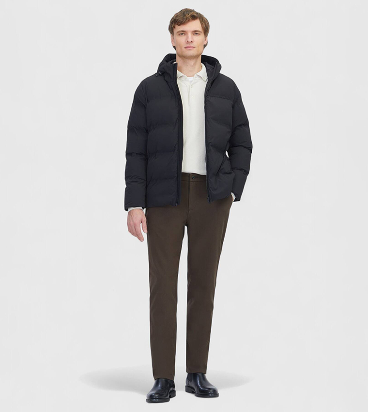 Solid Regular Fit Hooded Puffer Jacket