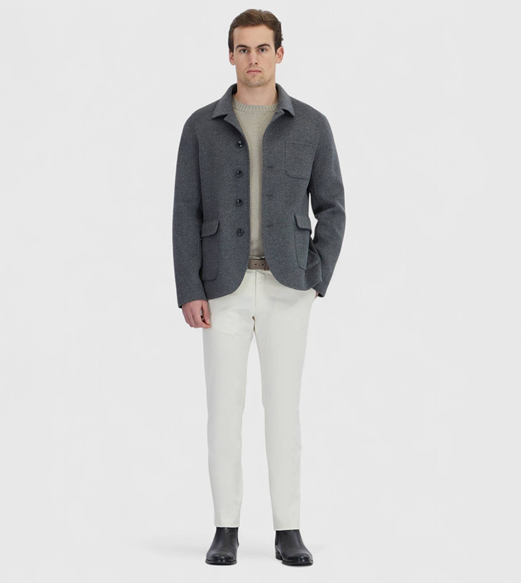 Regular Fit Wool Blended Lightweight Jacket