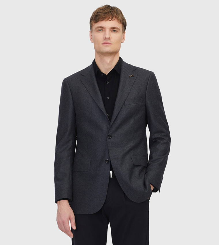 Patterned Regular Fit Wool Blazer