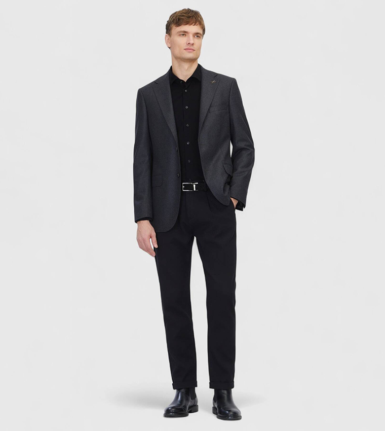Patterned Regular Fit Wool Blazer