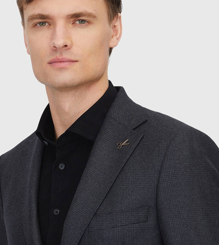 Patterned Regular Fit Wool Blazer