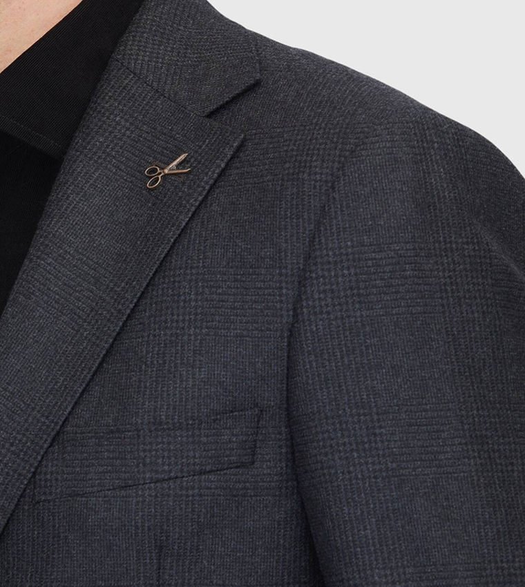 Patterned Regular Fit Wool Blazer