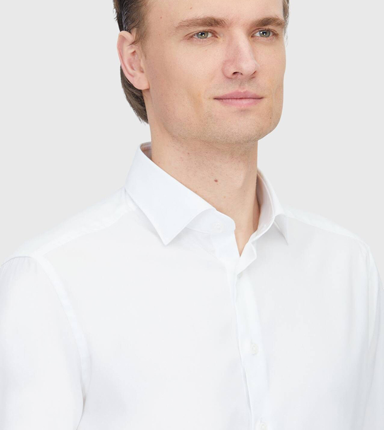 قميص رسمي كلاسيك سادة بقصة عادية
